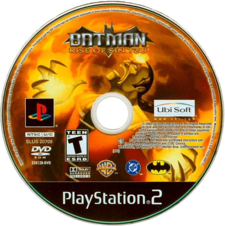 Batman Rise of Sin Tzu PS2 PlayStation 2 beat em up action game retro video game disc