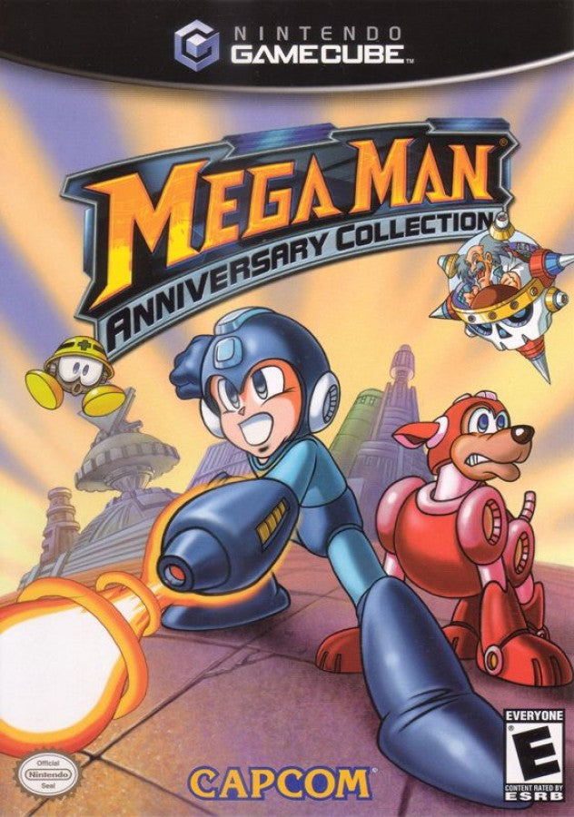 Mega Man Anniversary Collection GameCube classic compilation featuring multiple Mega Man games with retro platforming action and bonus content cover art