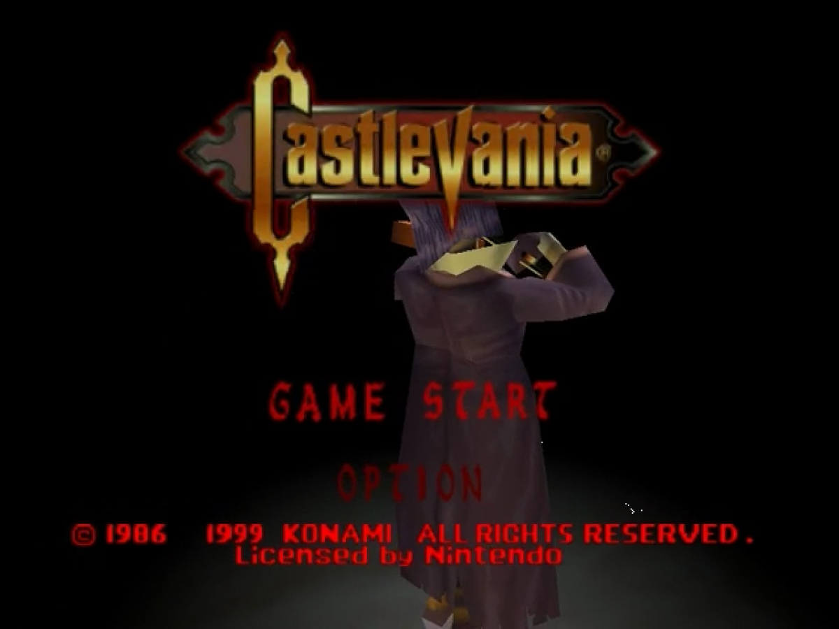Castlevania 64 title screen for Nintendo 64 (N64) video game