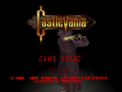 Castlevania 64 title screen for Nintendo 64 (N64) video game