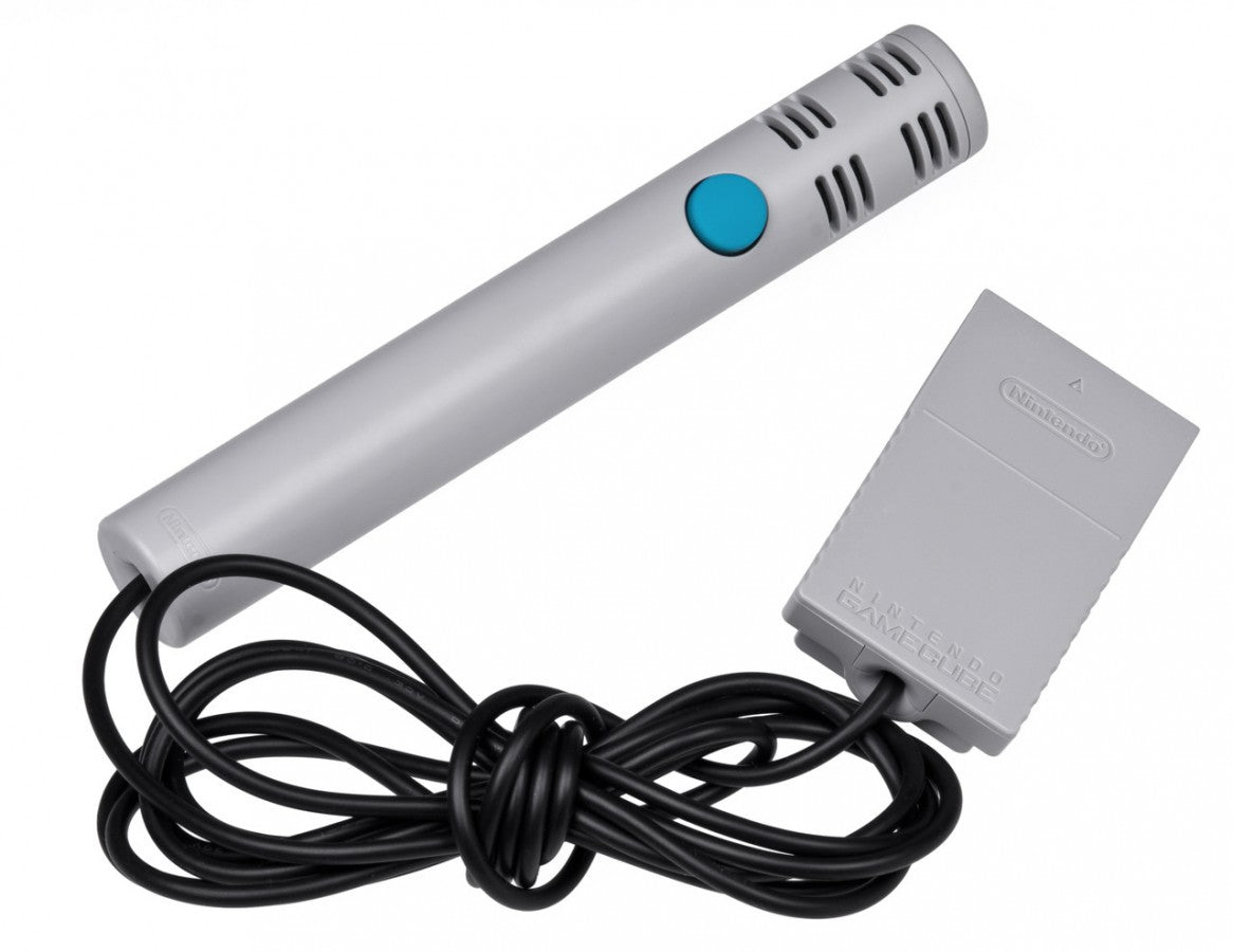 Nintendo GameCube Microphone for retro video game enthusiasts featuring official voice input gaming accessory compatibility with supported GameCube titles responsive audio communication functionality durable hardware design multiplayer interaction features and collectible gaming appeal mic