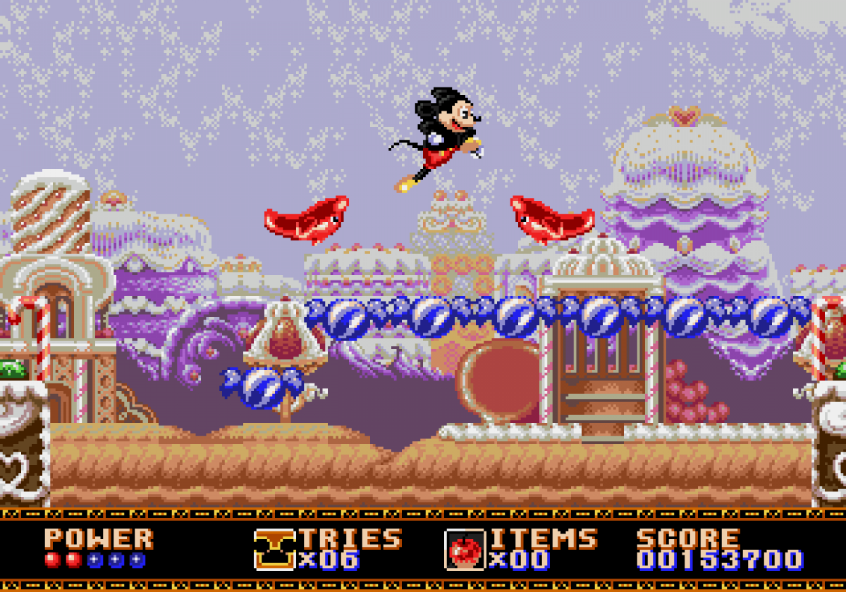 Disney Castle of Illusion Starring Mickey Mouse Sega Genesis retro video game platformer gameplay (1990)