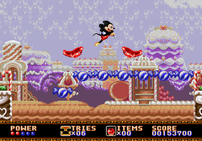 Disney Castle of Illusion Starring Mickey Mouse Sega Genesis retro video game platformer gameplay (1990)