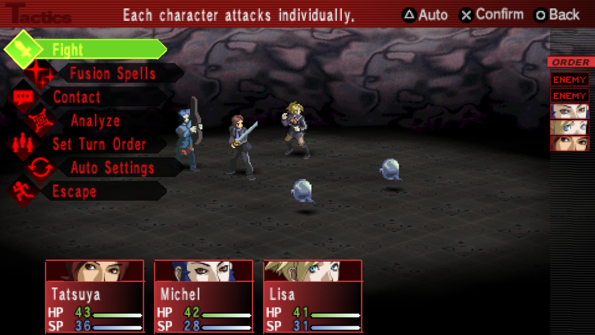 Persona 2 Innocent Sin UMD for the PlayStation Portable featuring turn based RPG gameplay with demon negotiation character driven storytelling and supernatural mystery in a modern Japanese city setting gameplay