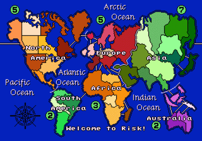 Risk Parker Brothers World Conquest Game Sega Genesis retro video game strategy board game gameplay (1994)