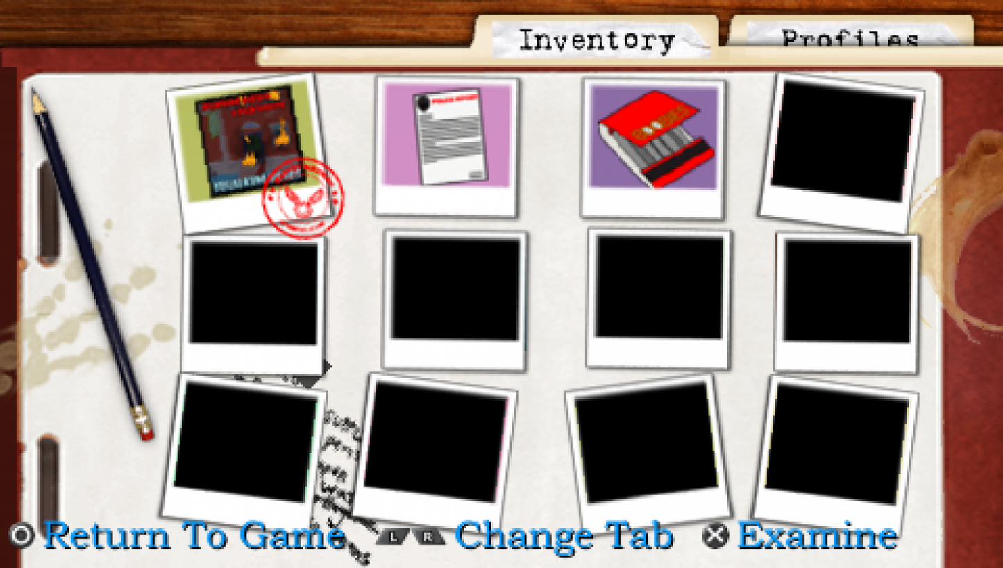 Harvey Birdman: Attorney at Law gameplay for PlayStation Portable (PSP) adventure visual novel video game
