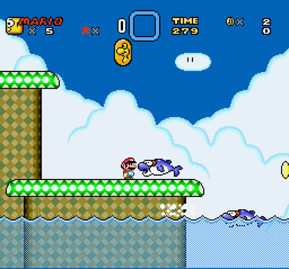 Super Mario World gameplay image for Super Nintendo Entertainment System (SNES) retro video game