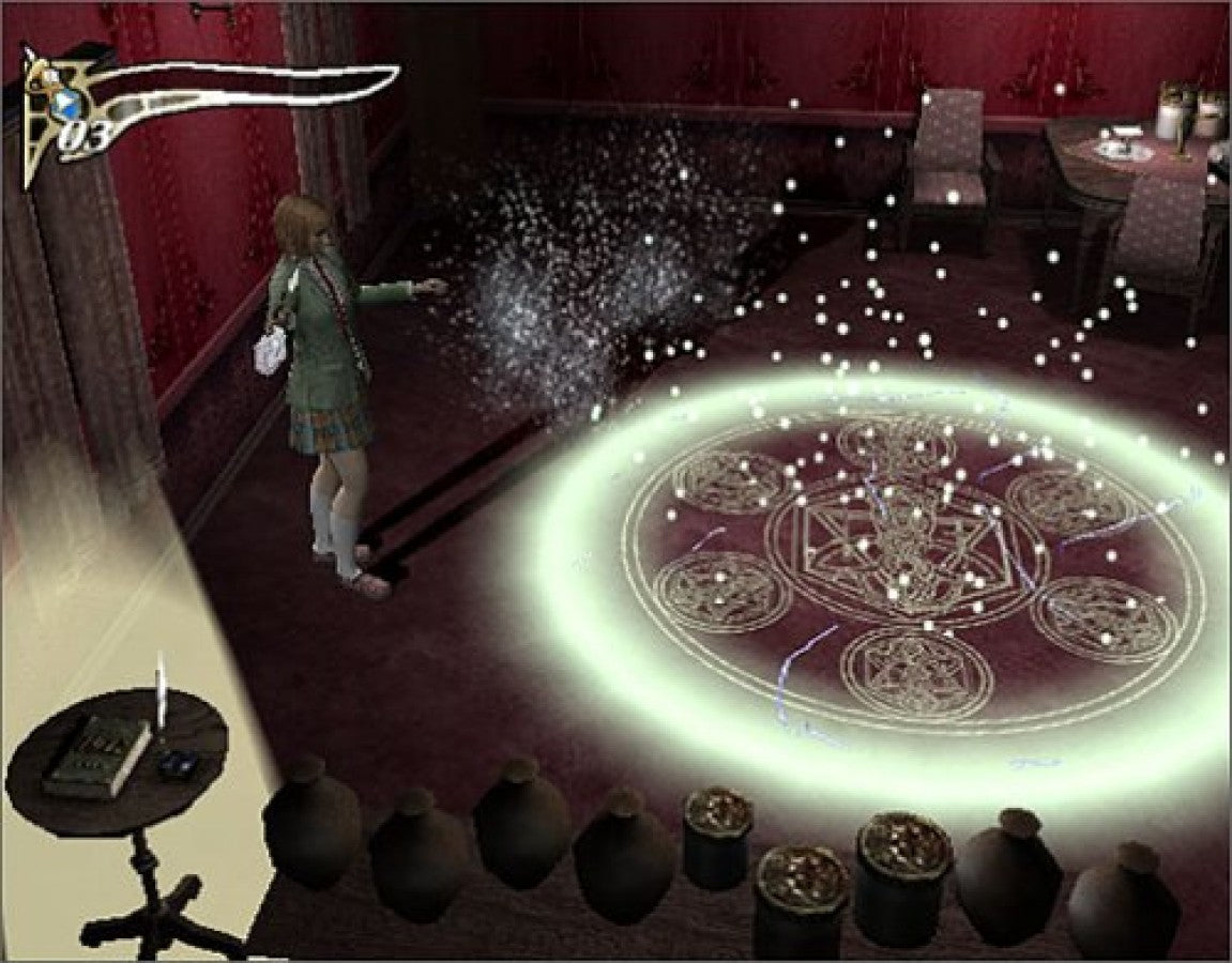 Clock Tower 3 PS2 Sony PlayStation 2 survival horror game point and click style adventure cinematic horror time travel storyline ghost enemies stealth and hiding gameplay Capcom psychological horror retro gaming PlayStation 2 software video game title gameplay