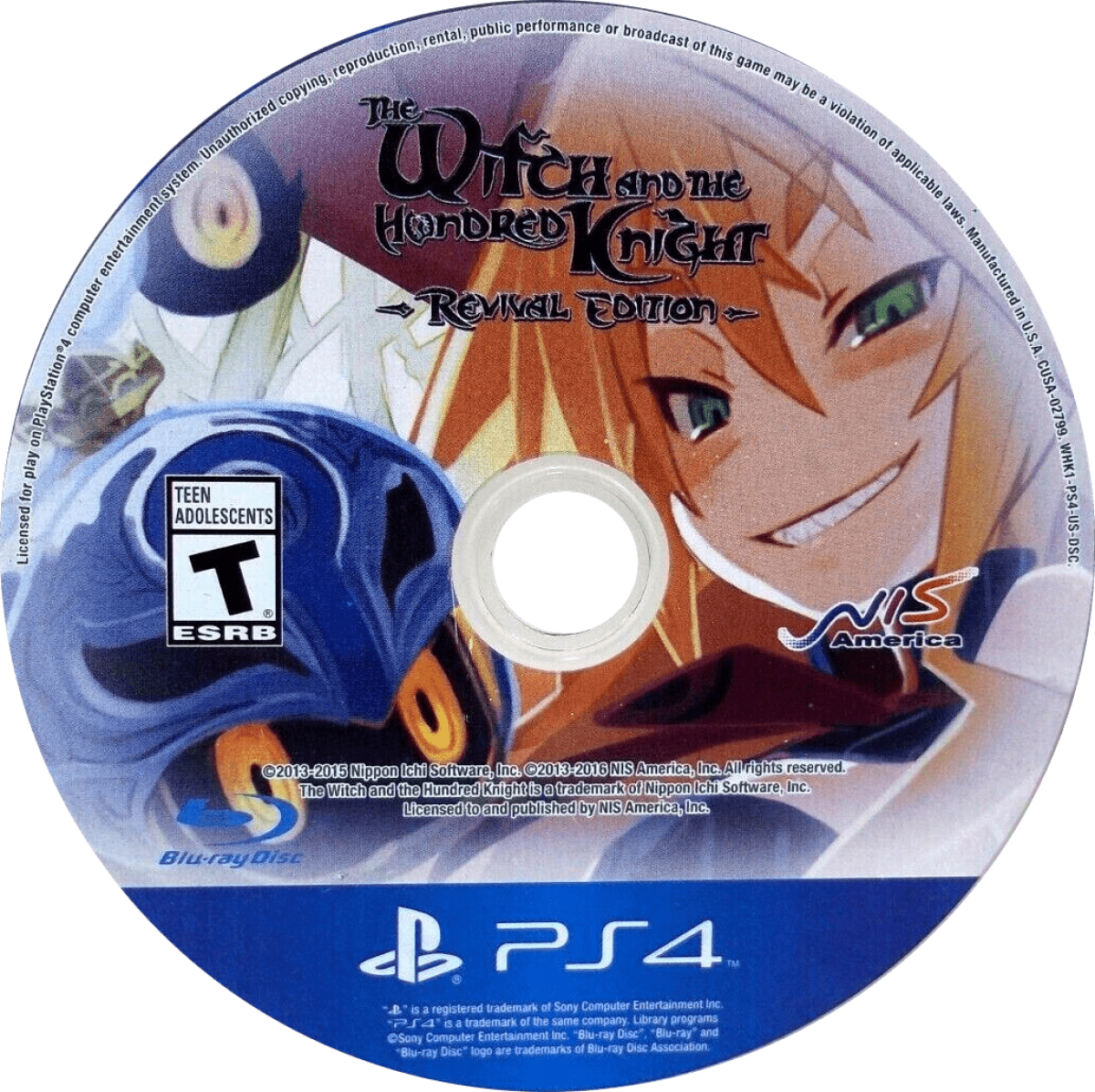 The Witch and the Hundred Knight Revival Edition for PS4 featuring enhanced dark fantasy action RPG gameplay and updated visuals disc