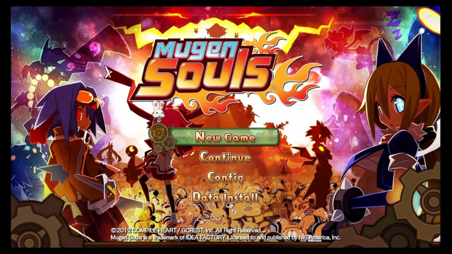 Mugen Souls title screen for PlayStation 3 (PS3) video game