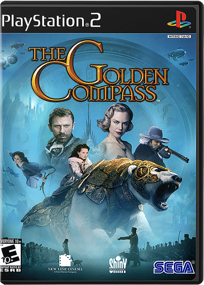 The Golden Compass – PlayStation 2 (PS2) video game cover image, action-adventure fantasy.