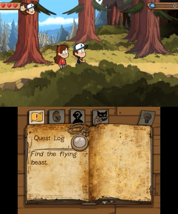 Gravity Falls gameplay for Nintendo 3DS (3DS) action adventure video game