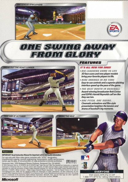 Triple Play 2002 back cover arrt for Xbox (XBOX) video game