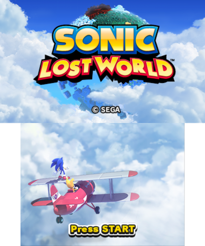 Sonic Lost World start screen for Nintendo 3DS (3DS) platformer video game