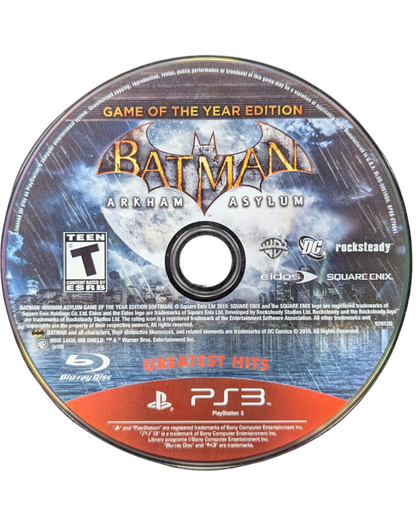Batman Arkham Asylum & Batman Arkham City Dual Pack Greatest Hits PlayStation 3 PS3 video game, action adventure bundle, superhero combat and stealth gameplay, console title Arkham City Disc 2