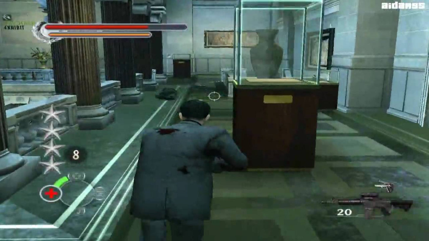 Stranglehold Collector’s Edition Xbox 360 game featuring cinematic third-person shooter action inspired by John Woo’s Hard Boiled starring Inspector Tequila slow motion gunplay destructible environments bonus content and collectible packaging gameplay