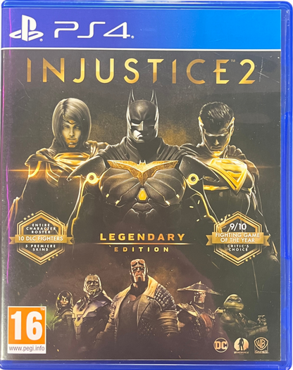 Injustice 2 Legendary Edition PlayStation 4 PS4 for retro video game enthusiasts featuring superhero fighting gameplay iconic DC Comics character roster cinematic story mode combo based combat customizable character progression competitive multiplayer battles and collectible gaming appeal cover art 