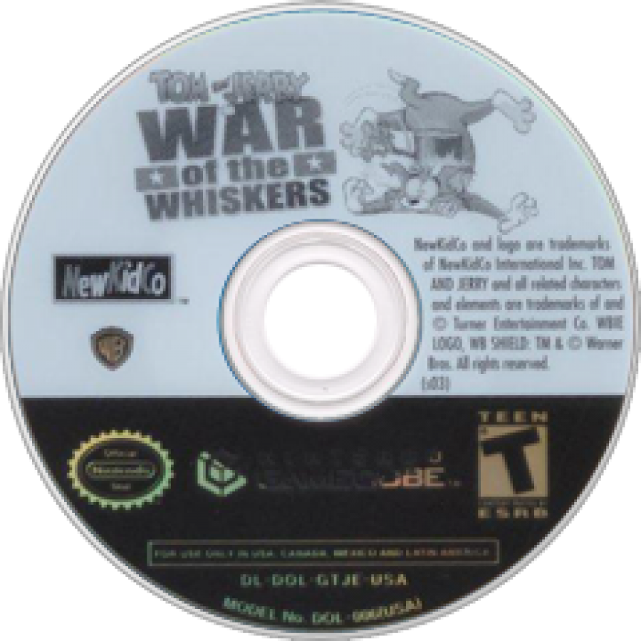 Tom and Jerry in War of the Whiskers GameCube GC video game, action fighting, cartoon-based gameplay, multiplayer, family-friendly, Nintendo GameCube title disc