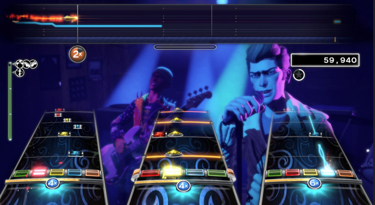 Rock Band 4 Not for Resale for Xbox One, gameplay image for a music rhythm party video game