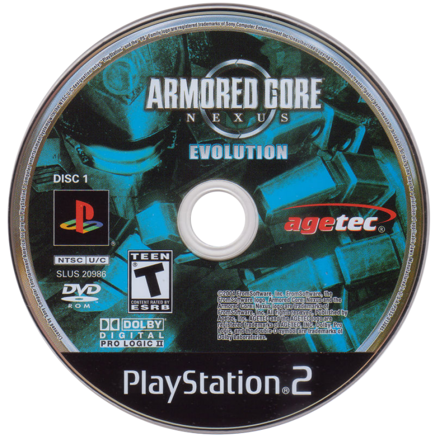 Retro Armored Core Nexus PS2 inspired design featuring futuristic mech combat aesthetic vintage PlayStation 2 customizable armored robots tactical warfare industrial sci fi environments high speed mechanized battles nostalgic FromSoftware action gameplay disc 1