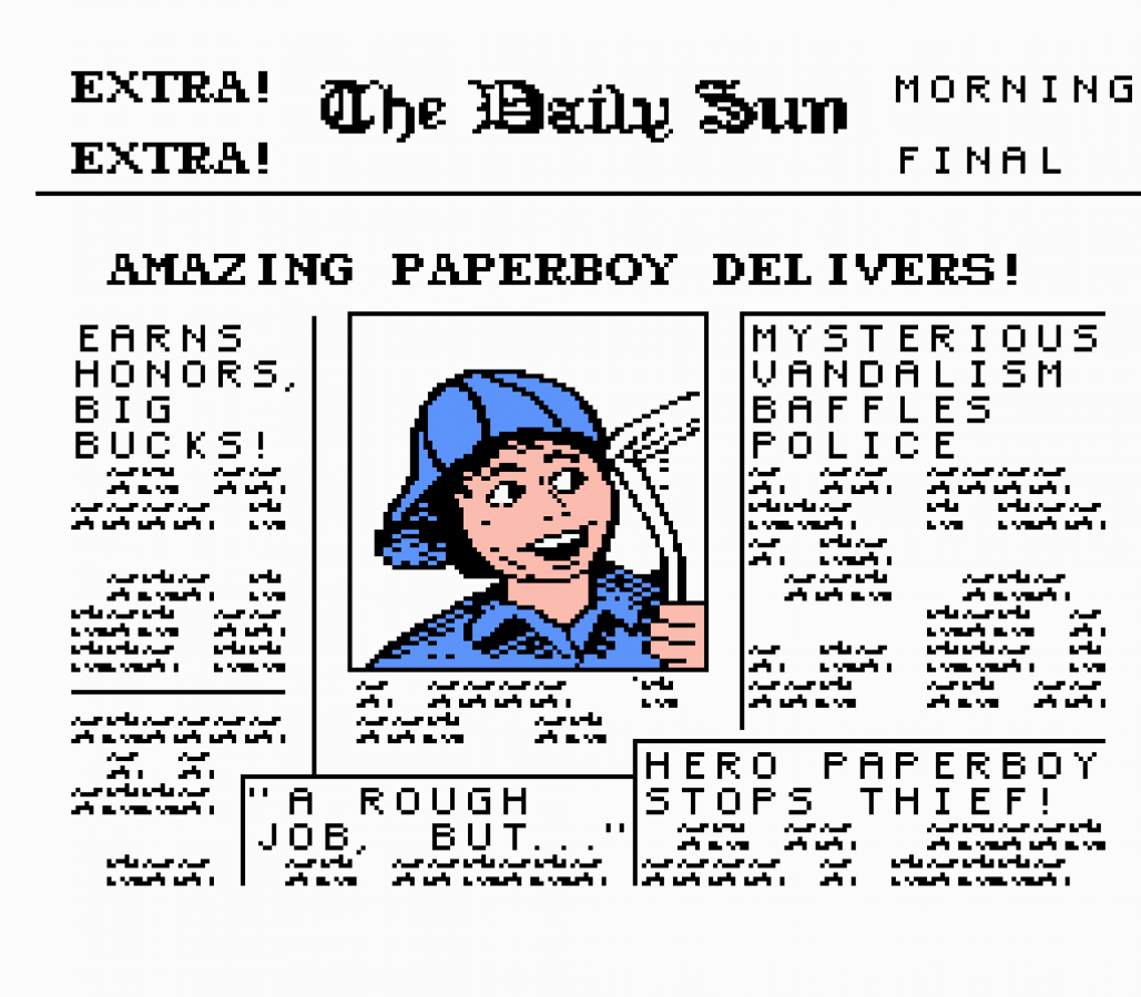 Paperboy cartridge for the Nintendo Entertainment System featuring 8 bit arcade action with newspaper delivery gameplay obstacle filled suburban streets and fast paced bike riding challenges gameplay 