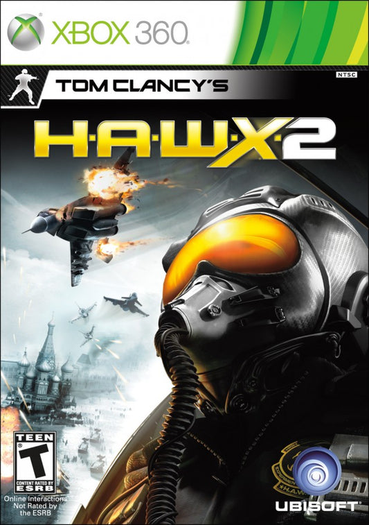 Tom Clancy’s H.A.W.X. 2 Xbox 360 video game, arcade-style flight combat, modern jet aircraft, military action gameplay, console title front cover