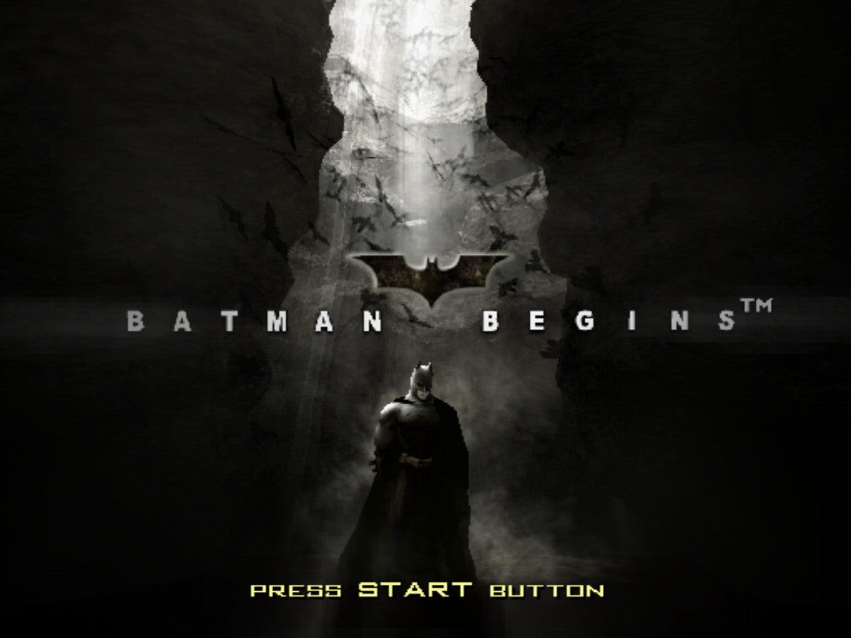 Batman Begins for PlayStation 2 with dark action-adventure theme based on the film gameplay 