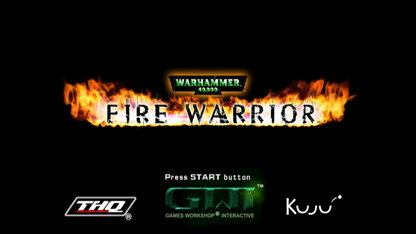 Warhammer 40,000: Fire Warrior – PlayStation 2 (PS2) video game title screen, first-person shooter.