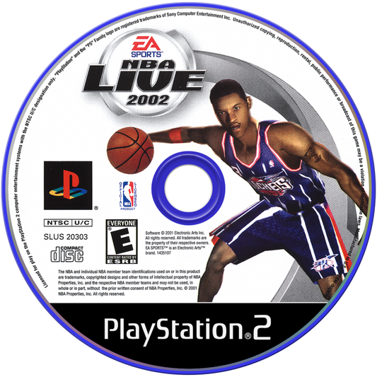 NBA Live 2002 – PlayStation 2 (PS2) basketball sports video game disc