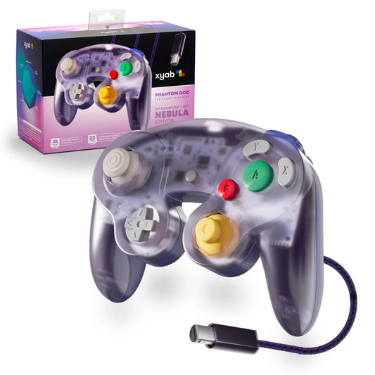 Phantom GCC Competition GameCube controller by XYAB, ergonomic GameCube accessory, high-performance buttons and joystick, ideal for competitive and casual gaming, compatible with Nintendo GameCube, precision controls for fighting and platform games