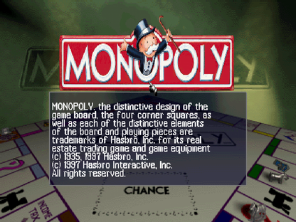 Monopoly title card for PlayStation 1 (PS1) retro video game