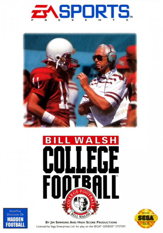 Bill Walsh College Football cover art for Sega Genesis (GEN) video game