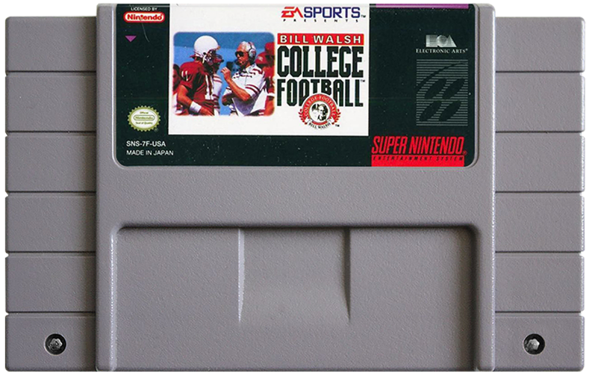 Bill Walsh College Football cartridge for Super Nintendo Entertainment System SNES retro video game