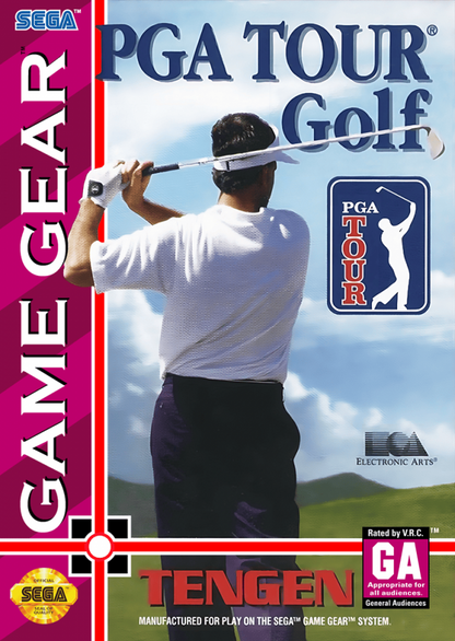 PGA Tour Golf cover art for Sega Game Gear cover art for golf vidoe game. 