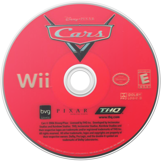 Disney Pixar Cars disc art for Nintendo Wii (Wii) video game