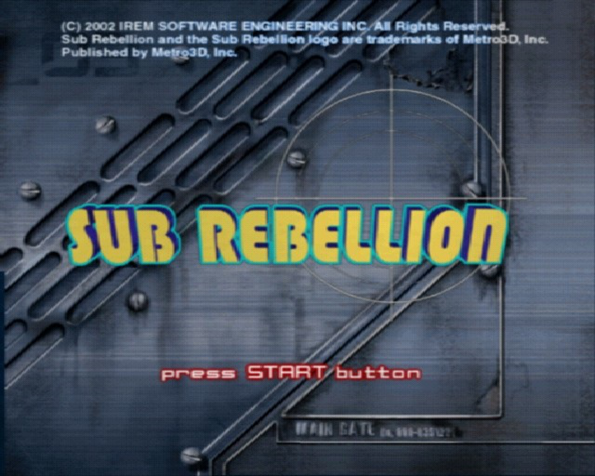Sub Rebellion PlayStation 2 PS2 retro video game submarine combat simulator title screen (2002)