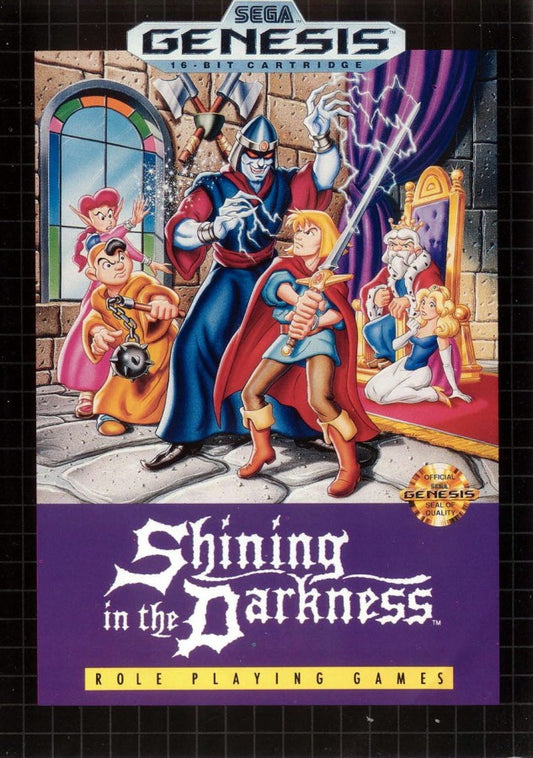 Shining in the Darkness Sega Genesis retro video game dungeon crawler RPG cover art (1991)