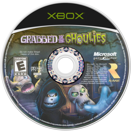 Grabbed by the Ghoulies retro Xbox video game Grabbed by the Ghoulies spooky action adventure beat em up platform style comedy horror game Rare developed console title Xbox release disc