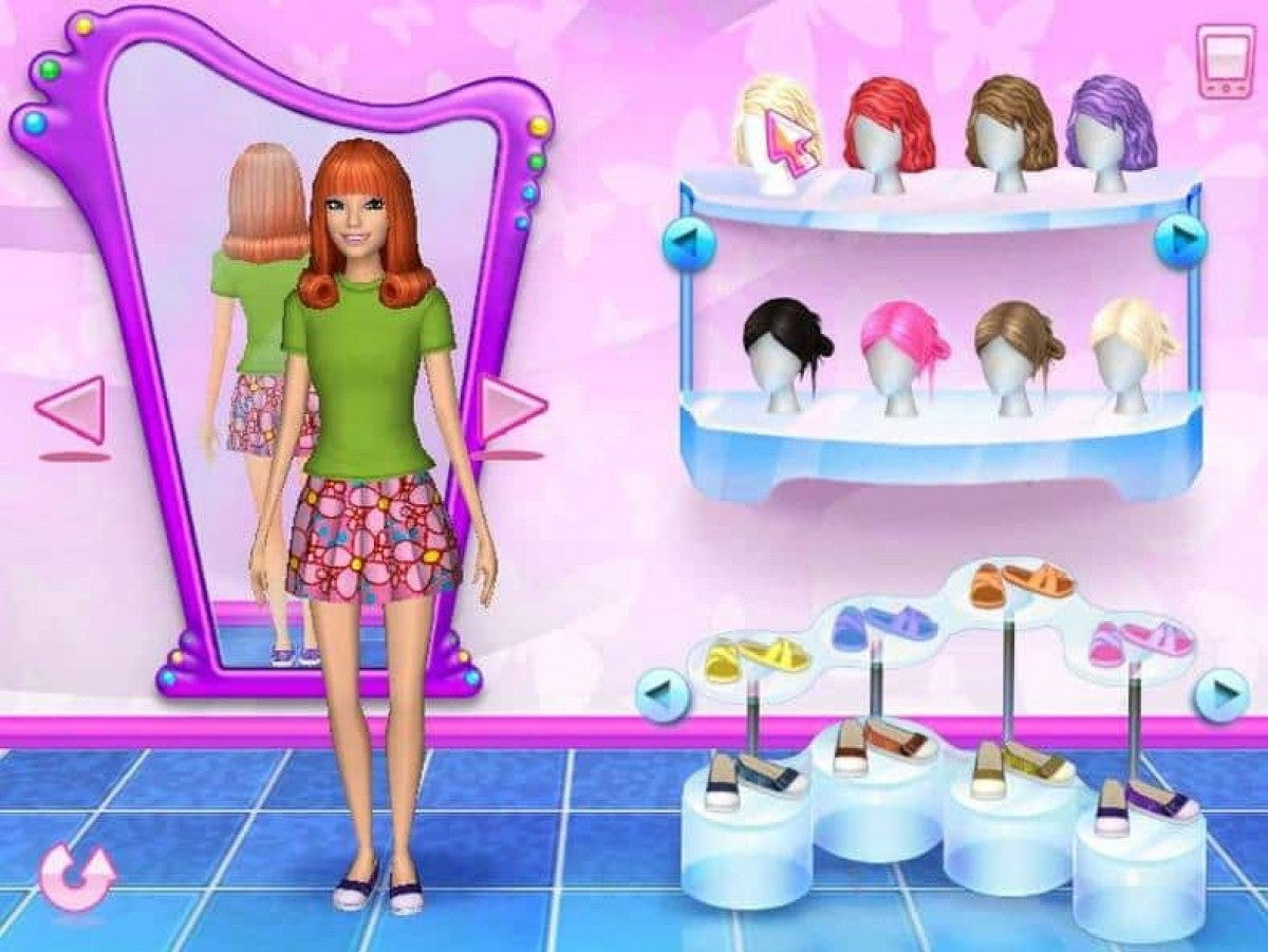 Barbie Fashion Show An Eye for Style Nintendo DS video game, fashion design gameplay, style challenges, family-friendly handheld console title gameplay screenshot