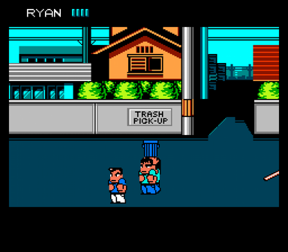 River City Ransom cartridge for the Nintendo Entertainment System featuring retro 8 bit beat em up action with street fighting gameplay character upgrades and open world exploration across River City gameplay