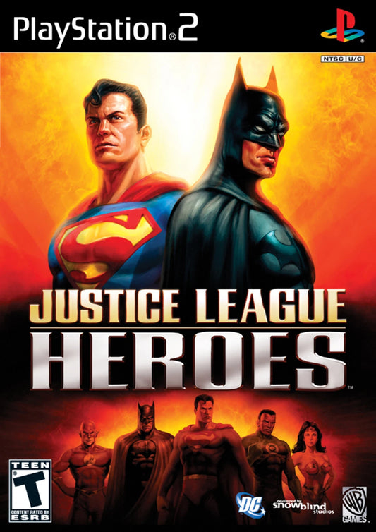 Justice League Heroes cover art for PlayStation 2 (PS2) video game