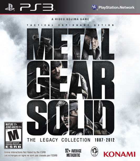 Metal Gear Solid: The Legacy Collection for PlayStation 3 complete stealth action compilation featuring multiple Metal Gear Solid titles tactical espionage gameplay cinematic story missions bonus content collection front cover