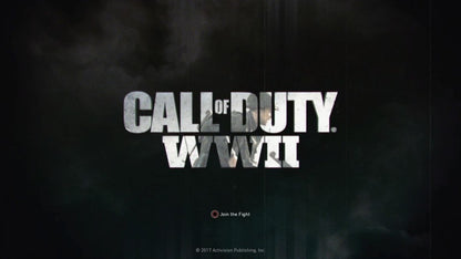 Call of Duty: WWII title page for PlayStation 4 (PS4) first-person shooter video game