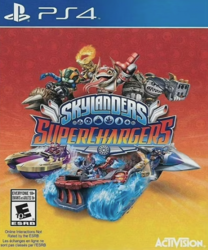 Skylanders SuperChargers – PlayStation 4 (PS4) video game cover art, action-adventure title