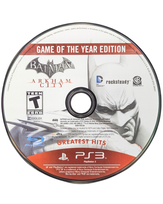 Batman Arkham Asylum & Batman Arkham City Dual Pack Greatest Hits PlayStation 3 PS3 video game, action adventure bundle, superhero combat and stealth gameplay, console title Arkham Asylum disc 1
