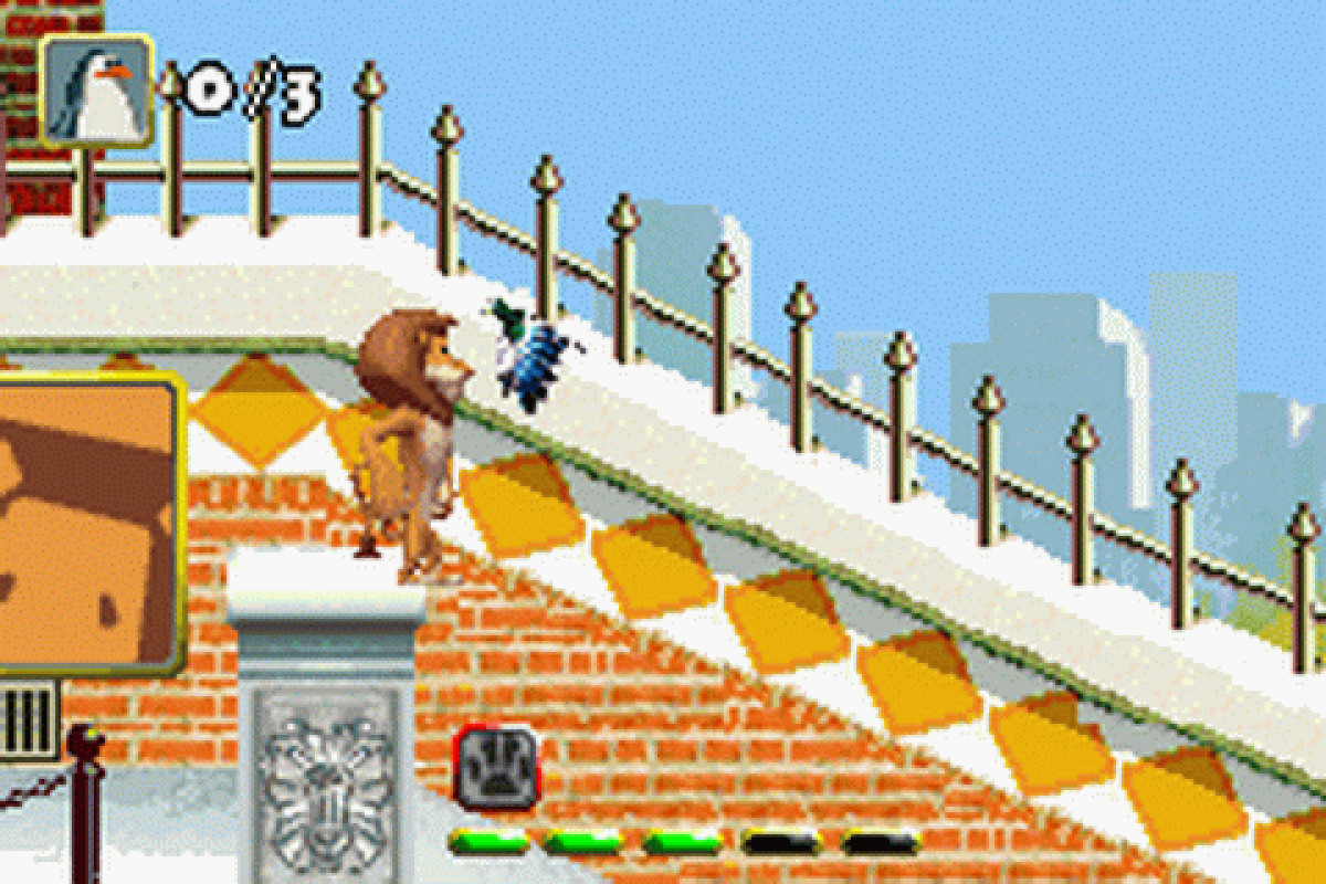 Madagascar Game Boy Advance GBA video game, action adventure platformer, animated movie tie-in, family-friendly handheld console title gameplay