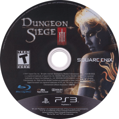 Dungeon Siege III PlayStation 3 PS3 video game featuring action role playing gameplay fantasy adventure dungeon exploration real time combat character classes weapon upgrades magical abilities enemy battles quests and classic PlayStation 3 gameplay retro video game collection collectible gaming appeal disc