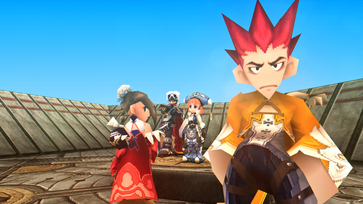 Threads of Fate Sony PlayStation PS1 video game featuring action role playing gameplay Rue and Mint characters fantasy adventure real time combat magical abilities character transformations exploration quests and classic 32 bit PlayStation gameplay retro video game collection collectible gaming appeal gameplay