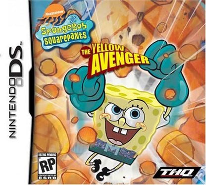 SpongeBob SquarePants: Yellow Avenger action adventure cartoon cover art for Nintendo DS (DS) video game