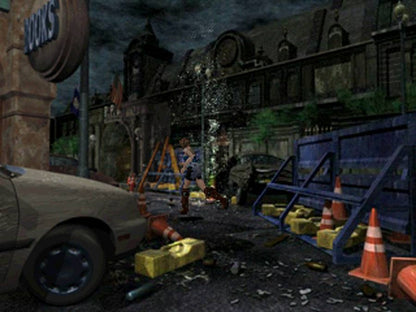 Resident Evil 3 Nemesis PlayStation 1 game featuring classic survival horror gameplay, fixed camera angles, and intense Nemesis encounters in Raccoon City gameplay screenshot